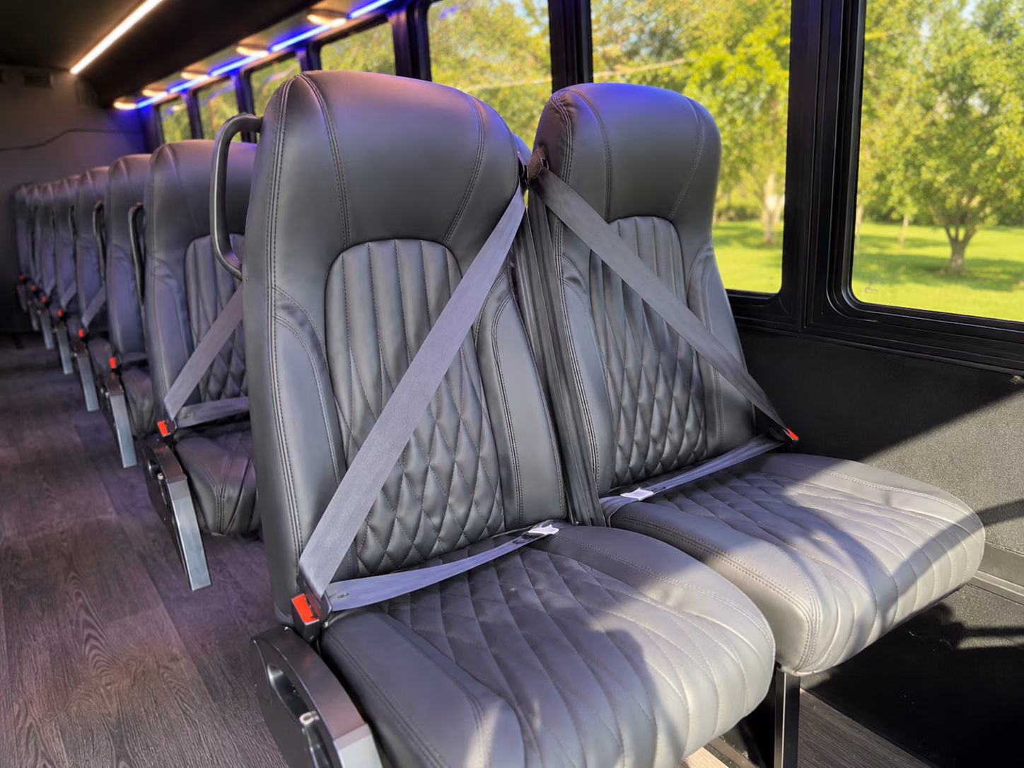 billings 18 passenger minibus interior