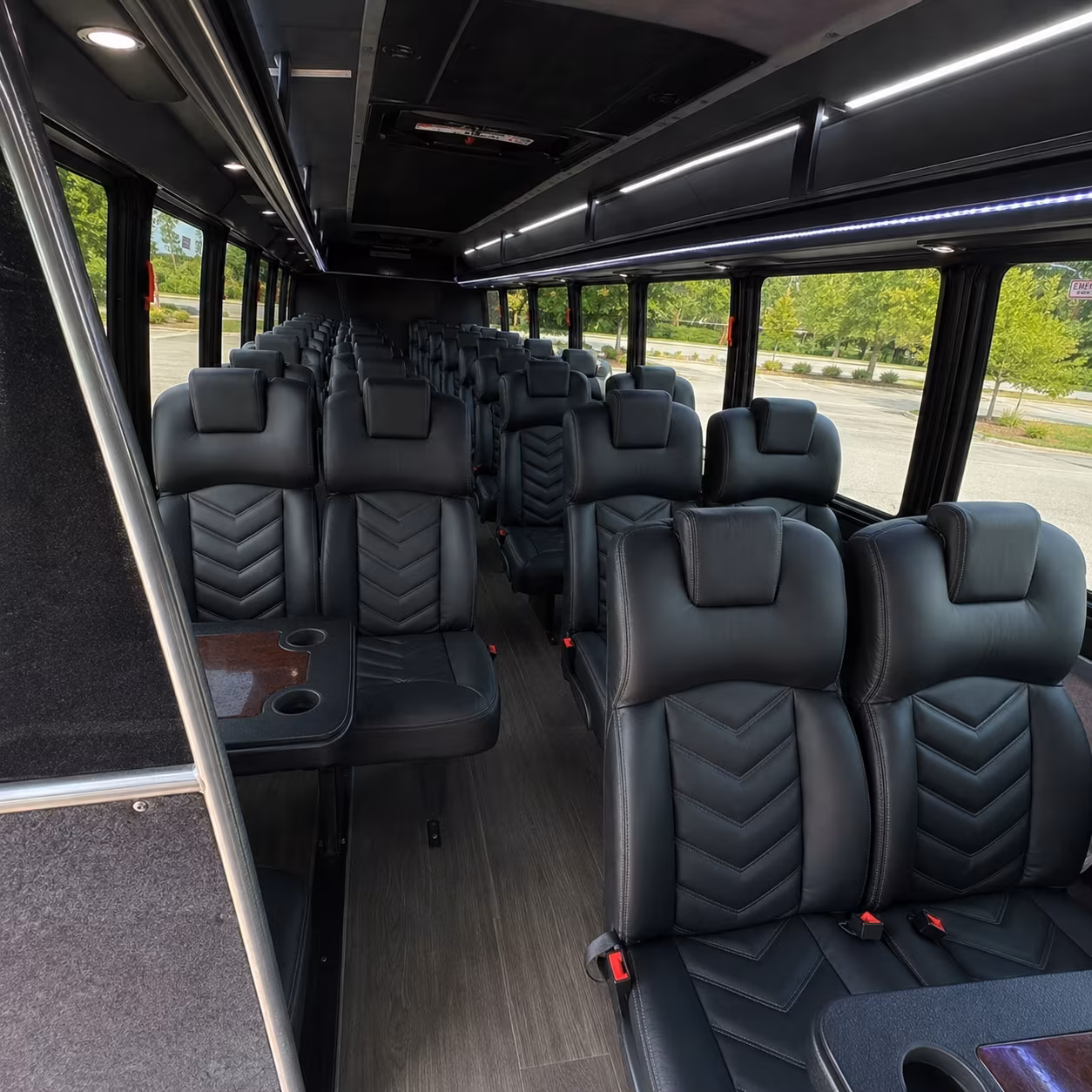 billings 28 passenger minibus inside