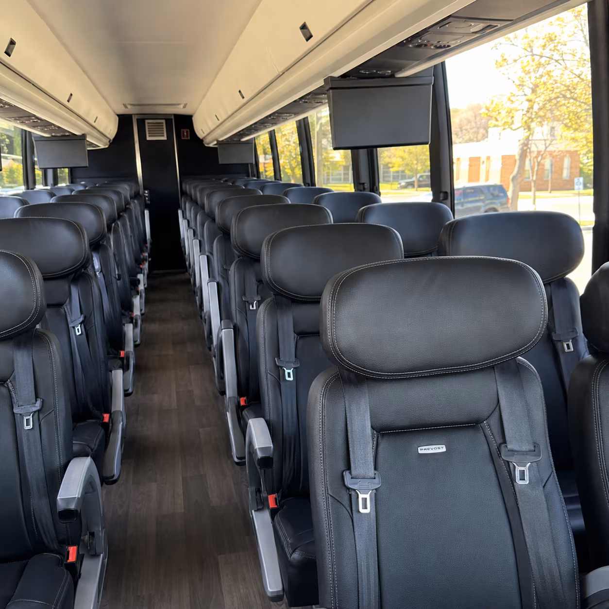 billings 45 passenger charter bus inside