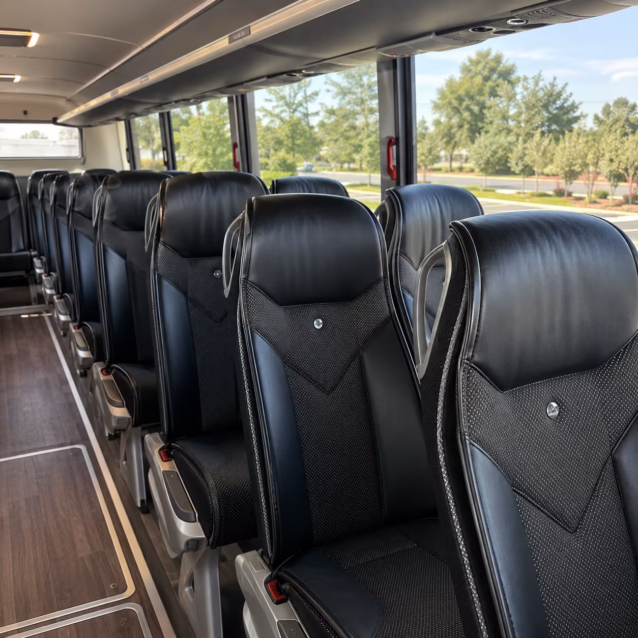 billings 45 passenger charter bus interior