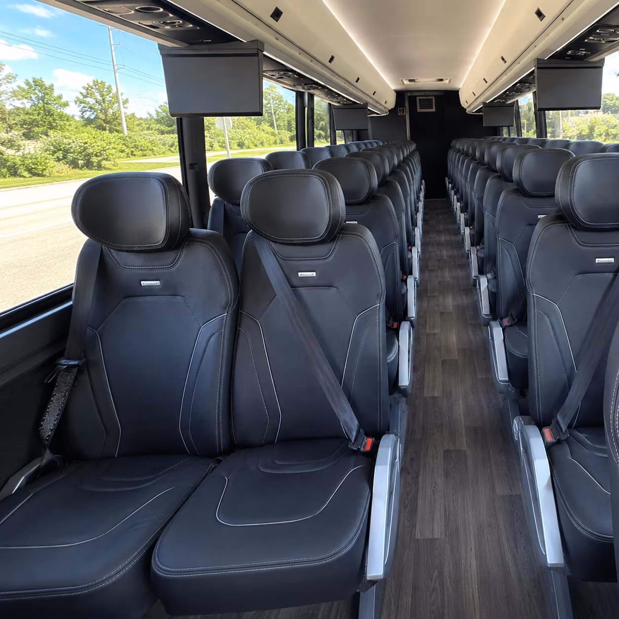 billings 47 passenger charter bus inside