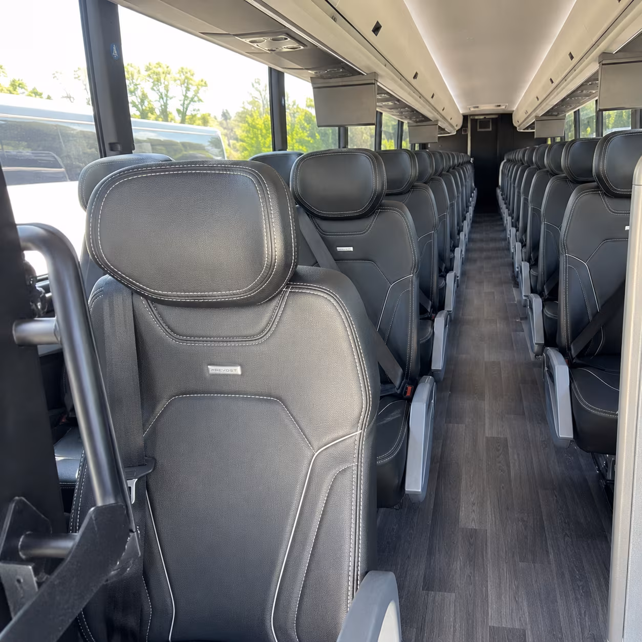 billings 47 passenger charter bus interior