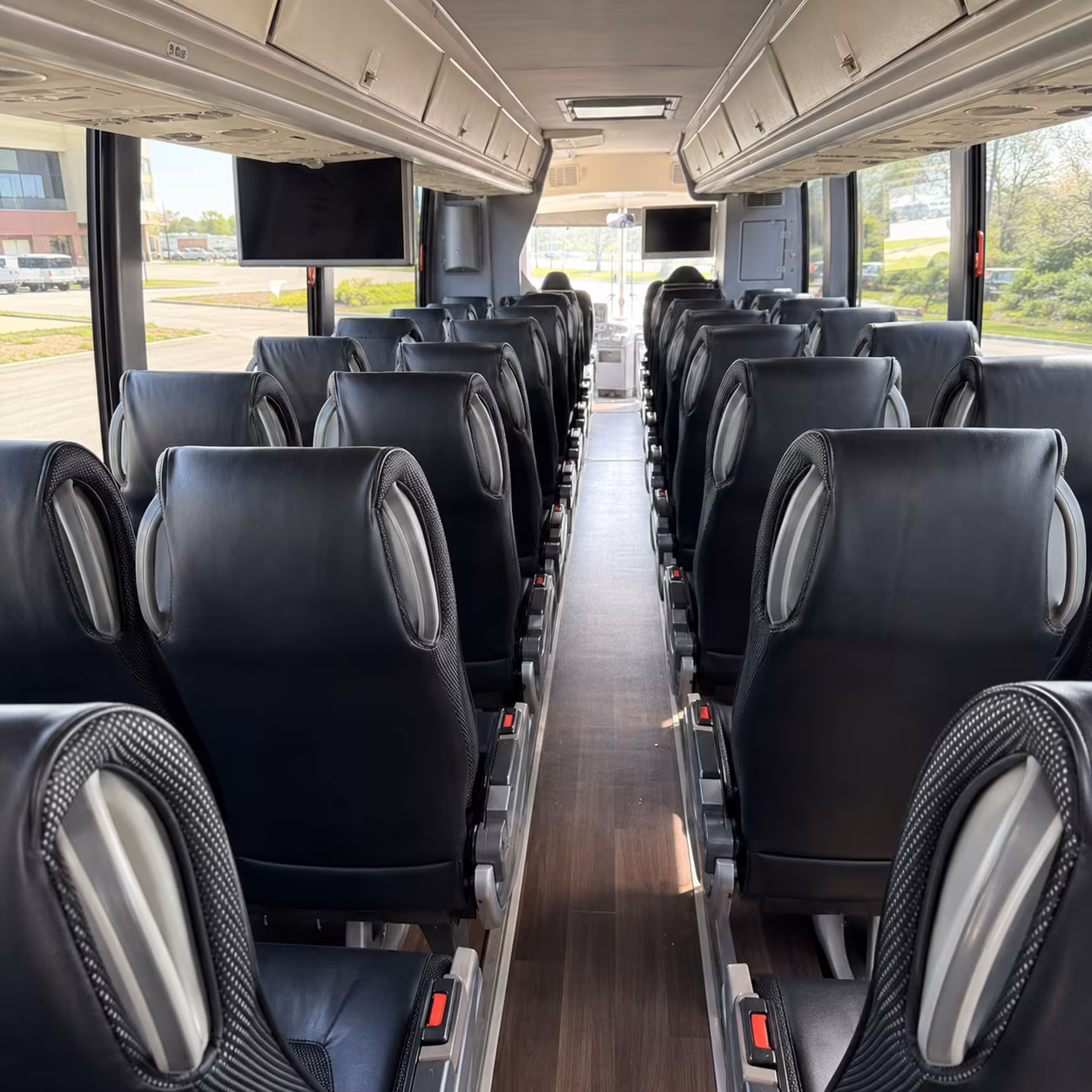 billings 56 passenger charter bus inside